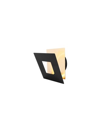 DALIA * APLIQUE CUADRADO 12W - ORO + NEGRO